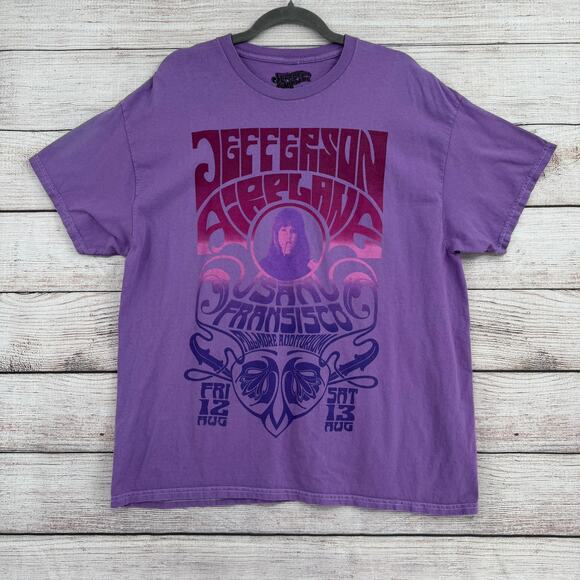 Jefferson Airplane Replica Concert T-Shirt Adult Size Large Purple Merch Rock - Picture 1 of 6